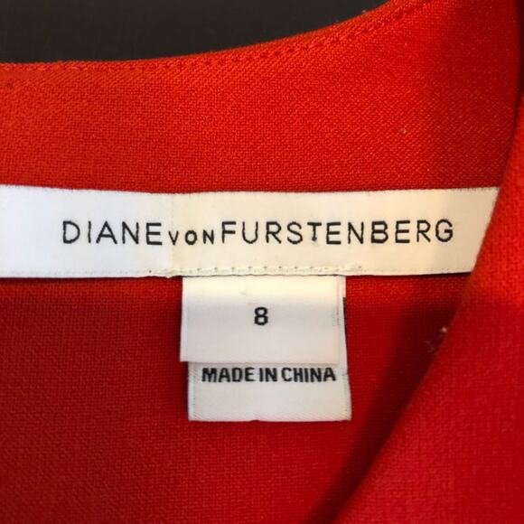 Diane von Furstenberg Carpreena orange red sleeveless sheath dress size 8 - Picture 7 of 16